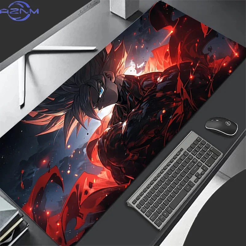 Anime Warrior Blue Red Lightning Cosmic Scene Mouse Pad, Rubber Non-Slip Base, Smooth Surface for Gaming Desktop Keyboard Office