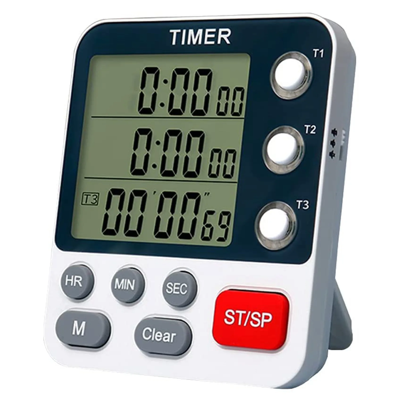 

Digital Dual Kitchen Timer,3 Channels Count UP/Down Timer,Cooking Timer,Large Display,Loud Volume Alarm and Flashing