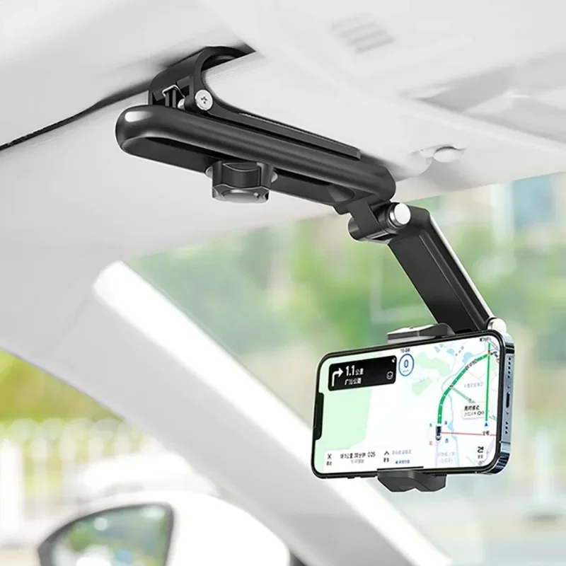 360° Rotating Sun Visor Phone Holder for Car Multifunctional Sun Visor Cell Phone Holder for IPhone/Samsung/Android