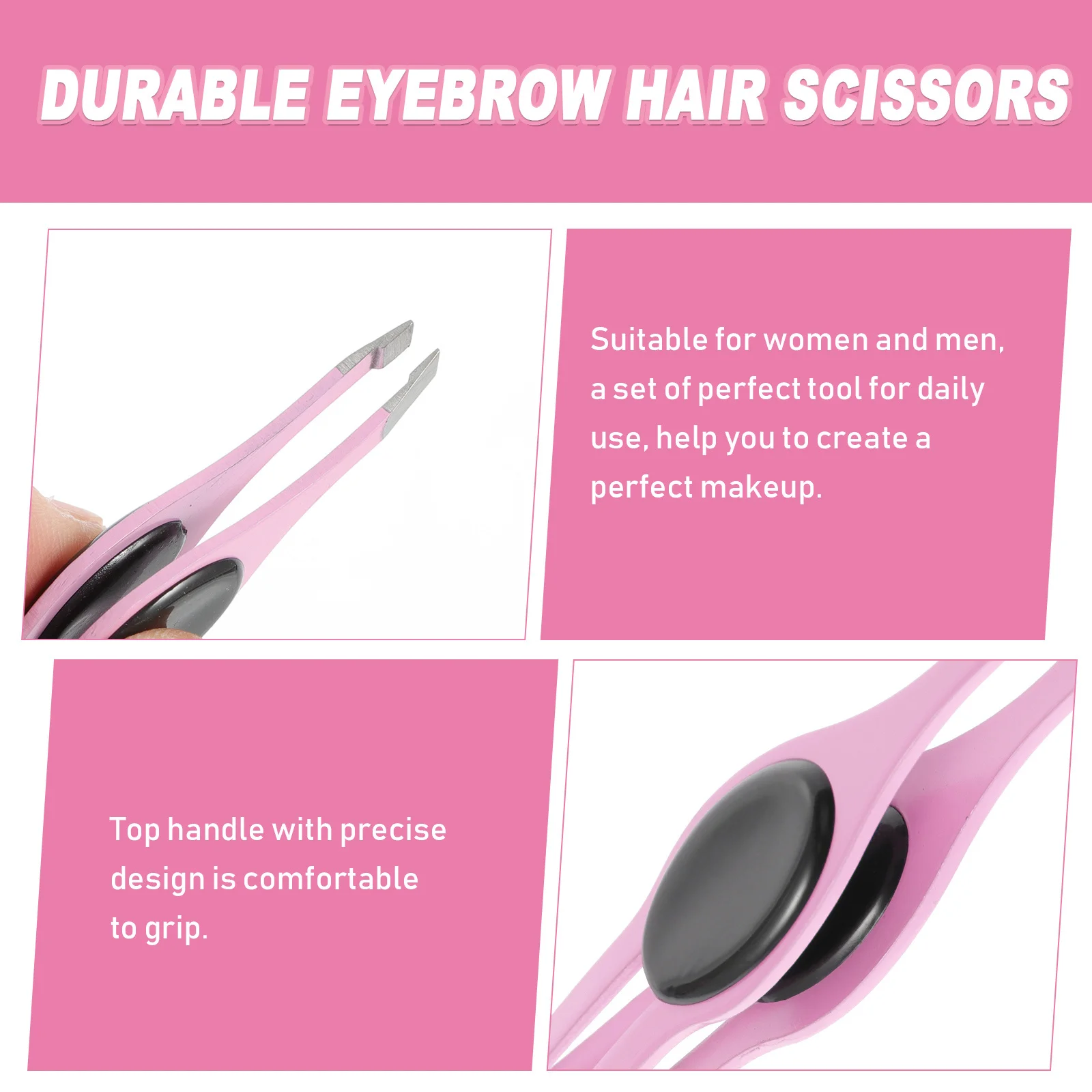 5 قطعة مجموعة ملاقط الحاجب من الفولاذ المقاوم للصدأ أدوات تشذيب مزيل شعر الوجه الدقيقة للنساء والرجال طقم مكياج مدمج للسفر #3