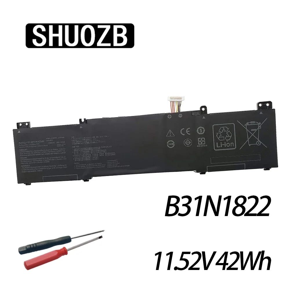 SHUOZB B31N1822 Laptop Battery For ASUS Zenbook Flip 14 UX462 UX462DA UX462DA-2G UX462DA-AI040T UM462DA-AI028T AI015T 11.52V