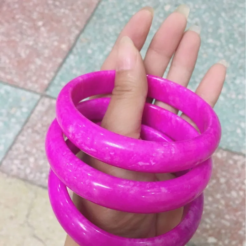 

Natural Pink Hand-carved Wide Bar Jade Bracelet Fashion Boutique Jewelry for Men and Women Peach Blossom Jade Beauty Bracelet