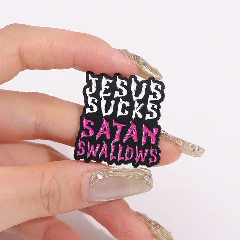 Punk Jesus Satan Enamel Pins Gothic Custom Metal Brooch Backpack Lapel Badge Jewelry Accessory Gift For Friend Wholesale