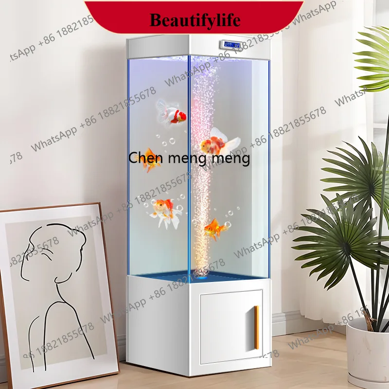 

Ultra-white glass fish tank integrated tank self-circulation top filter living room small floor ecological aquarium