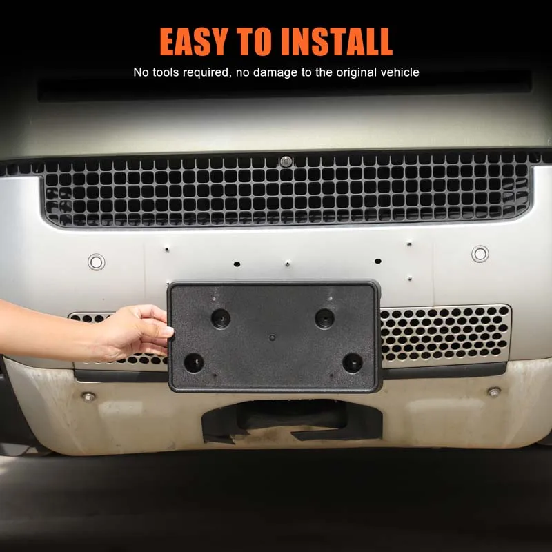 

ABS Black Car Front Bumper License Plate Holder Bracket Car Accessories for Land Rover Defender 2020-2024 (US Version)