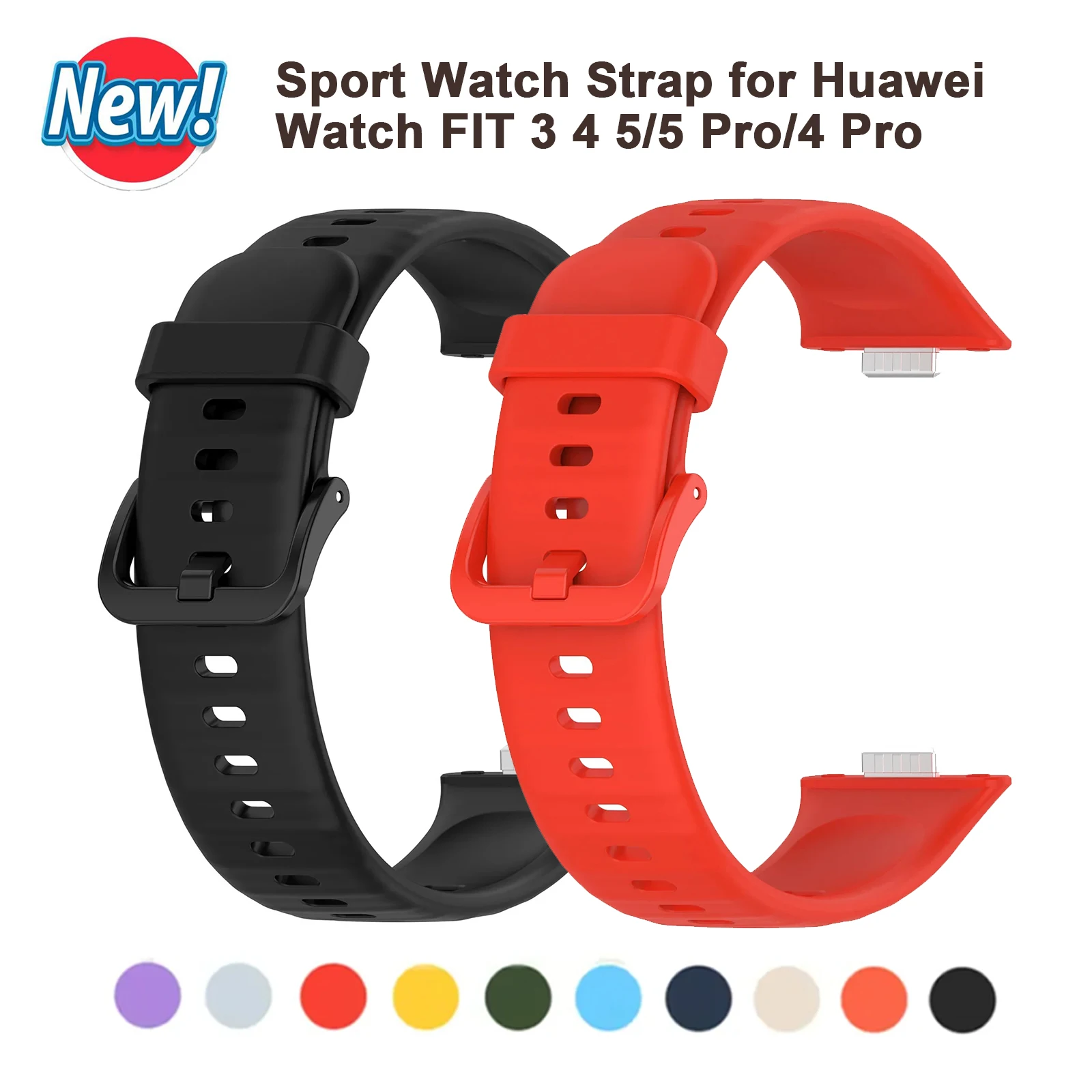 Sport Smart Watch Silicone Strap For Huawei Watch Fit 5 4 3 Wristbands Correa For Huawei Watch Fit5 Pro Bracelet Accessories