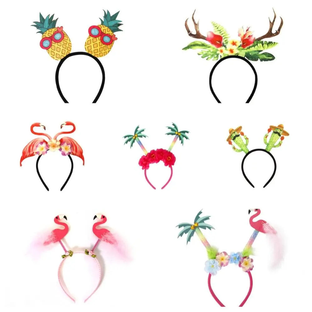 Funny Pineapple Hawaiian Party Headband Flamingo Hairband Party Props Hairband Coconut Tree Headwear Funny Headwear Man view 5