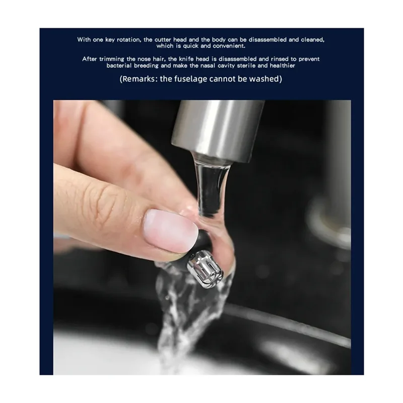 L65A-ماكينة تشذيب شعر الأنف الكهربائية القابلة لإعادة الشحن، ماكينة تشذيب شعر الأذن والحاجب، مادة معدنية سهلة التركيب
