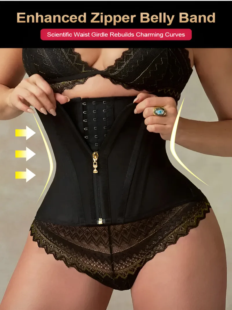 

Tighten your abdomen13 Steel-Bone Latex Reinforced Zipper Waist /Waist and Abdominal Nylon Body Shaper Belt Body Shaper
