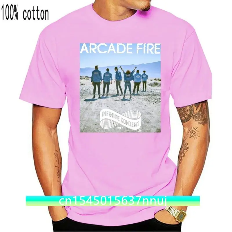 Top O Neck Short Sleeve T Shirt Arcade Fire Tour 2017 Tshirt With Tour Date Black Color Hot Design 024272