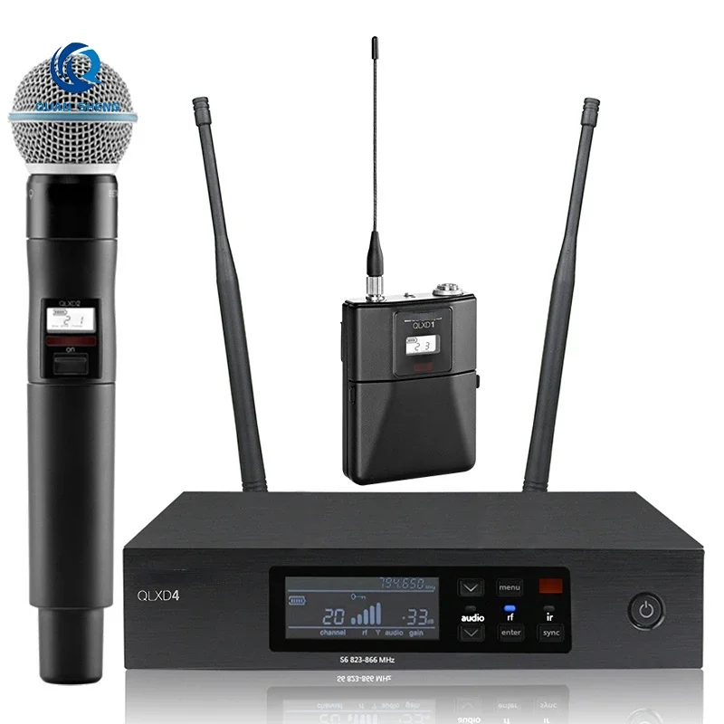 Professional QLXD4 QLXD24 Handheld BETA58 BETA87 Bodypack microphone Lapel Headset Wireless Microphone