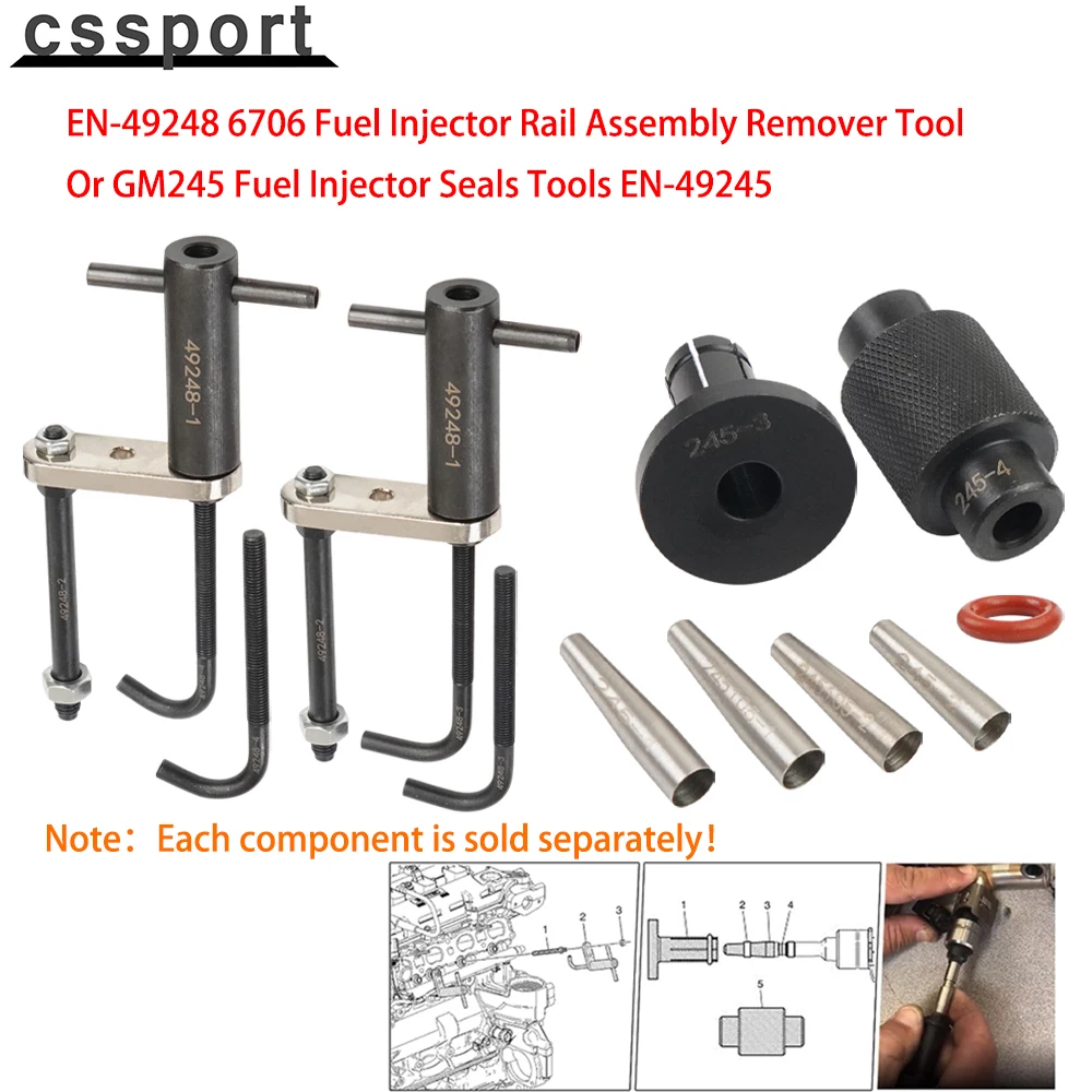 GM245 Fuel Injector Seals Tools EN-49245,EN-51105,Or EN-49248 Fuel Injector Rail Assembly Remover Tool 6706 For GM Engines