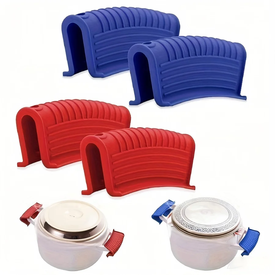 1 pair silicone pan handle cover - high heat pad, non-slip handle for insulation of cast iron skillets and saucepans