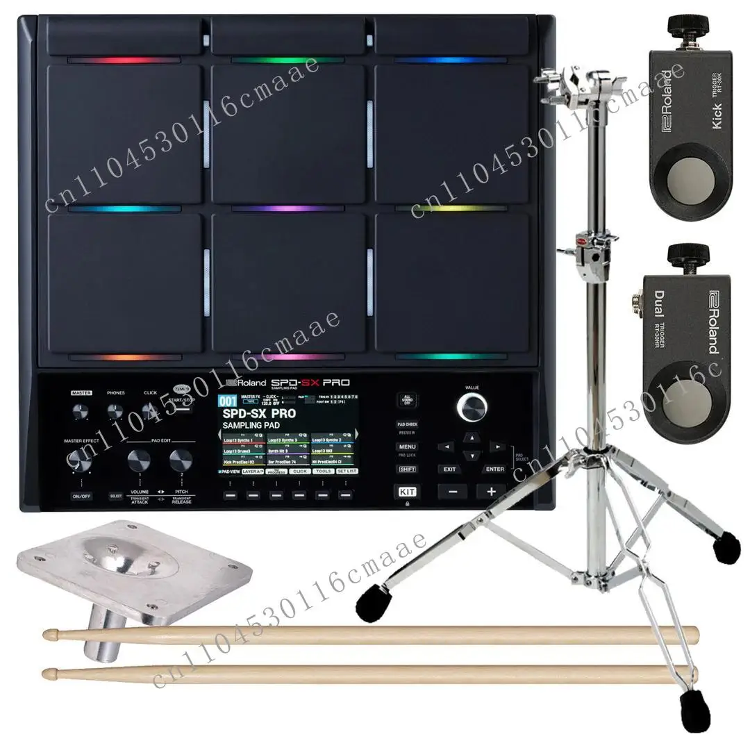 Sampling pad with 32GB built-in memory, with mounting bracket and drum stick