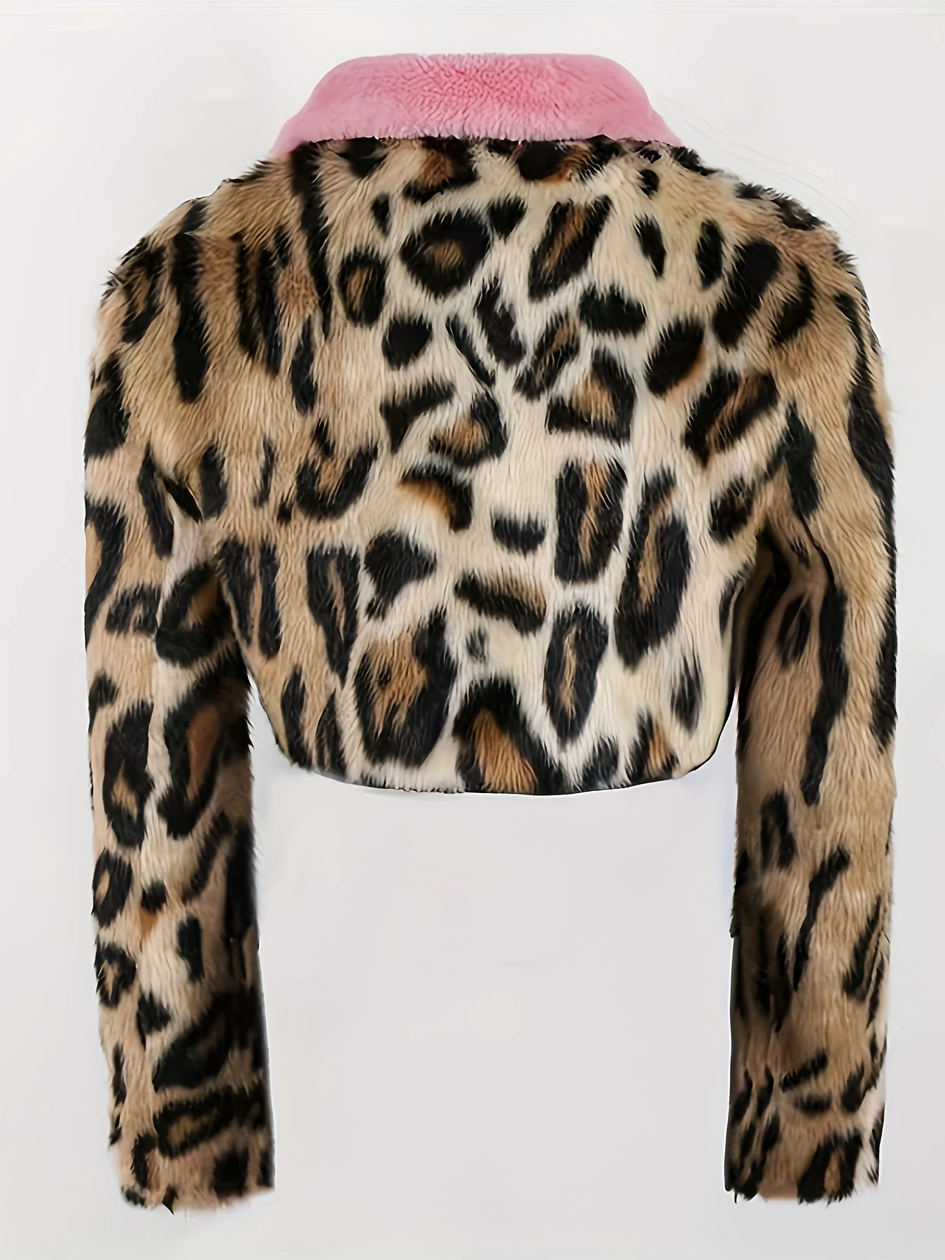 Women's Elegant Directional Faux Fur Leopard Print Coat - Autumn/Winter Wear, Fashionable Outerwear,Luxury Feel Fabric