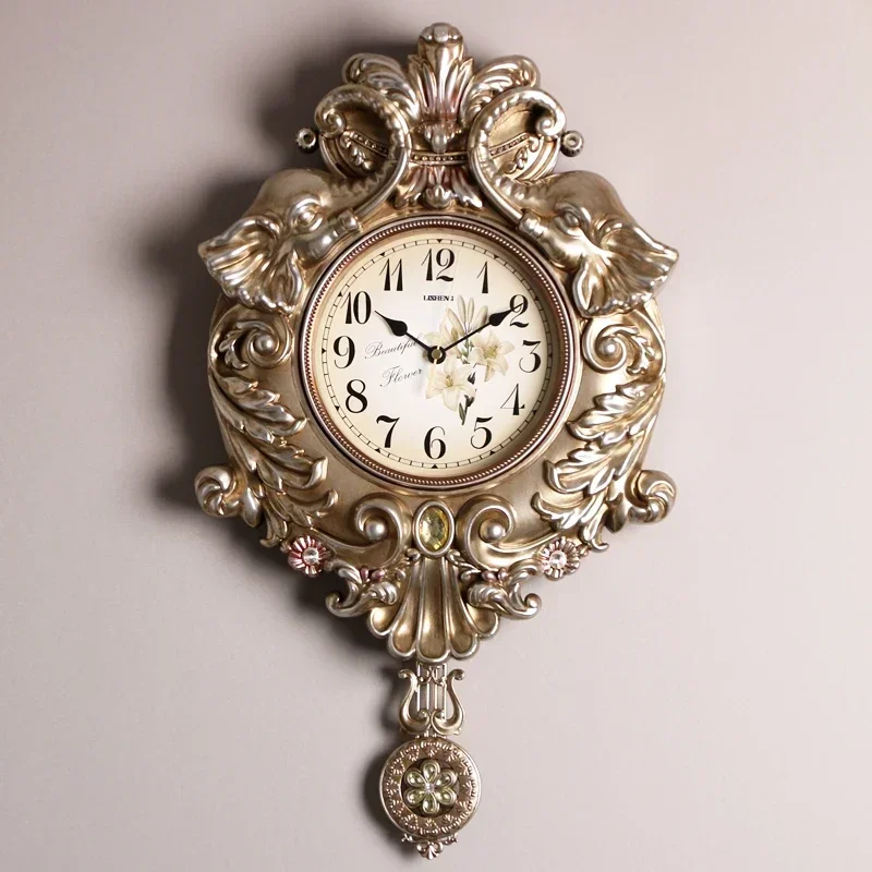 ساعة حائط شحن مجاني آلية تصميم زاوية القهوة الديكور الحرف الرقمية كبيرة ثلاثية الأبعاد غرفة الألعاب الأوروبية أثاث الرجعية