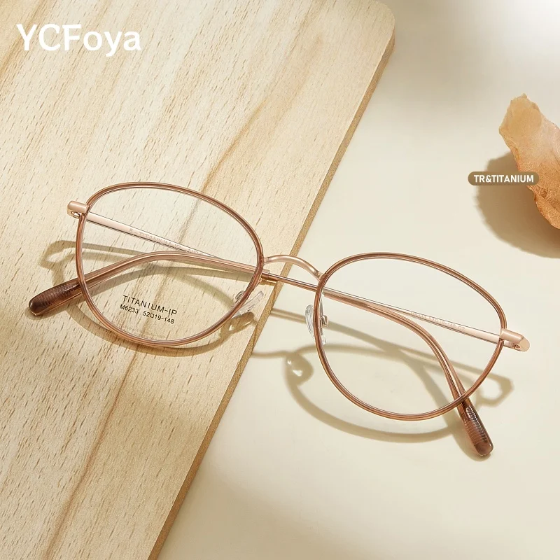 

YCFoya Women's Cat Eye Eyeglasses Frames Transparent Optical Clear Prescription Spectacles Fashionable Glasses M6233