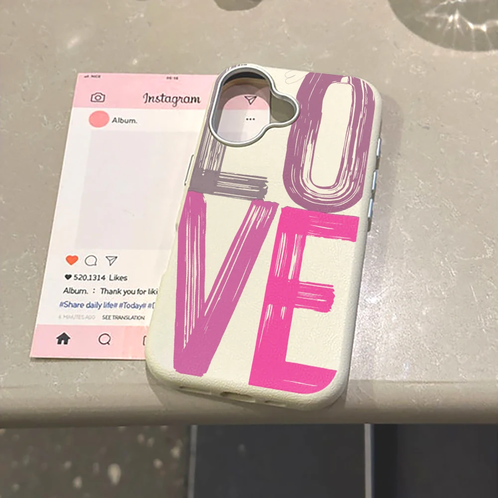 Minimalismus LOVE Buchstaben Hülle für iPhone 16 15 Pro Max Hüllen iPhone 17 11 12 13 ProMax 14 15 16 Plus 8 XS XR Stoßfeste TPU Abdeckung – Detail 14