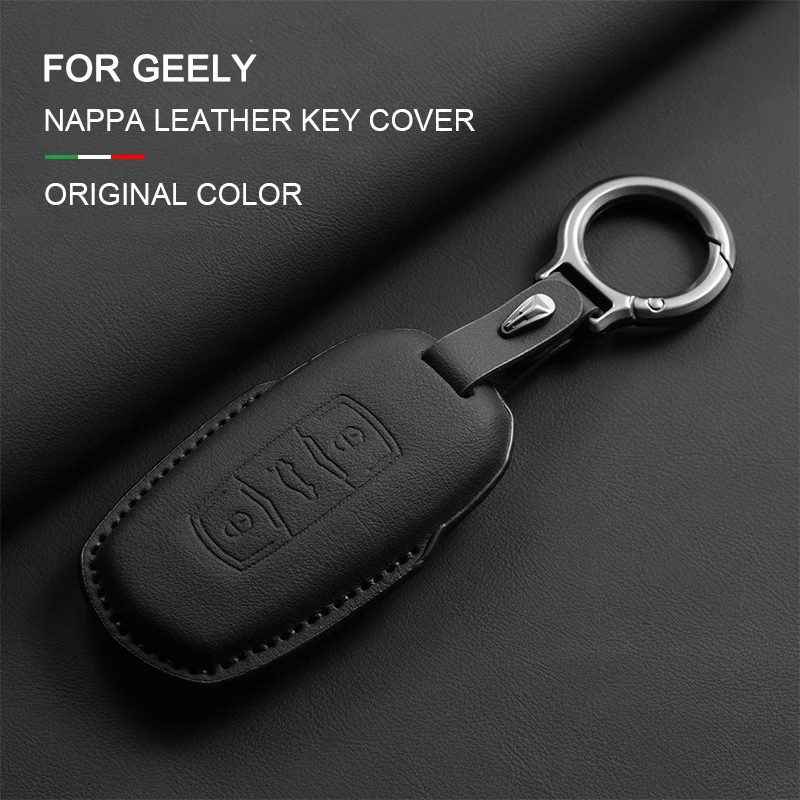 

LeatherCar Key Case Cover Holder Protector Shell Fob For Geely Emgrand 7 GX3 Atlas GS NL3 Gili Emgrand 7 EX7 GT GC9 Accessories