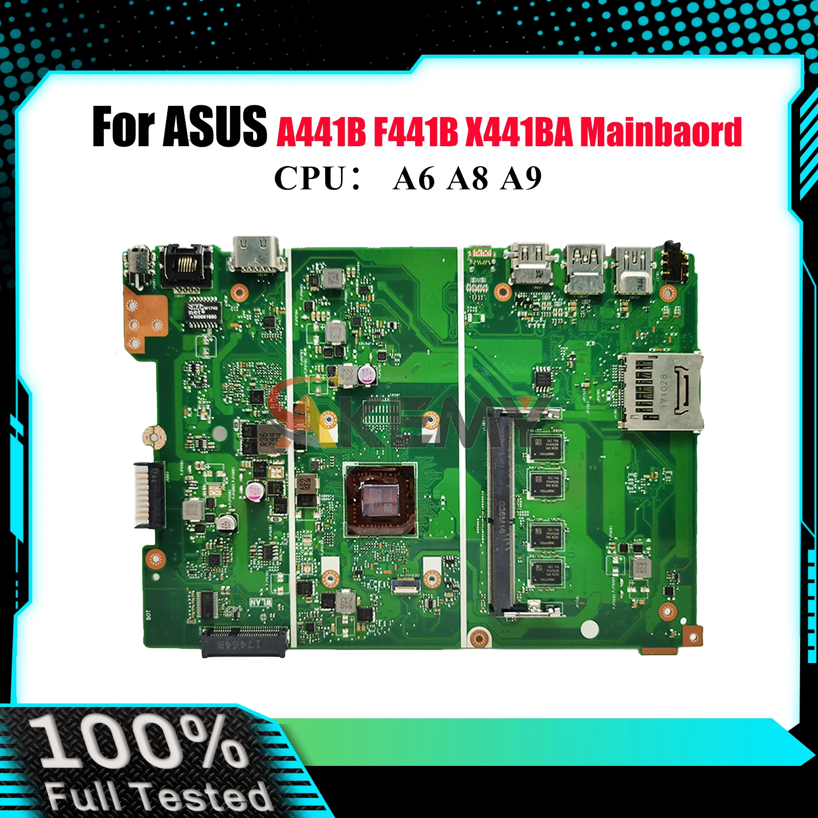 

X441BA Laptop Motherboard For ASUS VivoBook X441B F441B X441BA A441B Notebook Mainboard With A6 A8 A9 CPU tests OK fast shipping