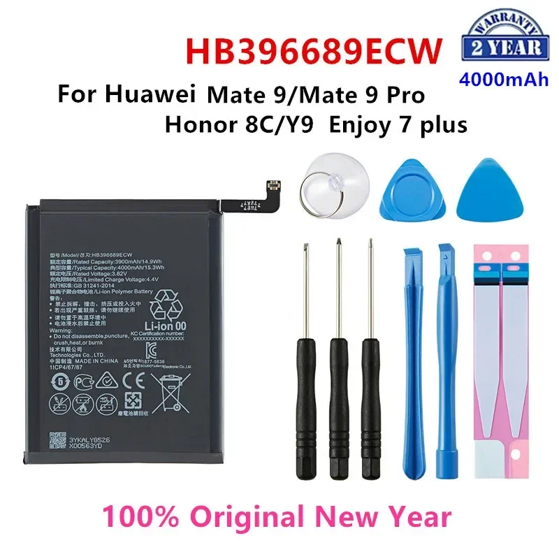 

Orginal HB396689ECW 4000mAh Battery For Huawei Mate 9 Mate9 Pro Honor 8C Y9 2018 Version Enjoy 7 plus +Tools