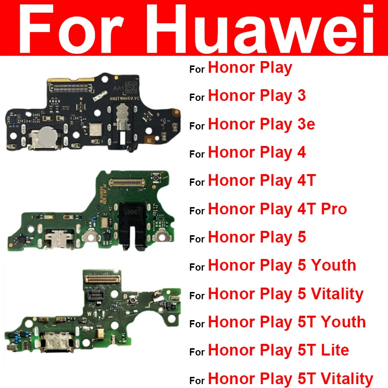 USB Charger Board For Huawei Honor Play 3 3e 4 4T Pro 5T Youth 5T Lite USB Chargring Port Board Replacement Parts