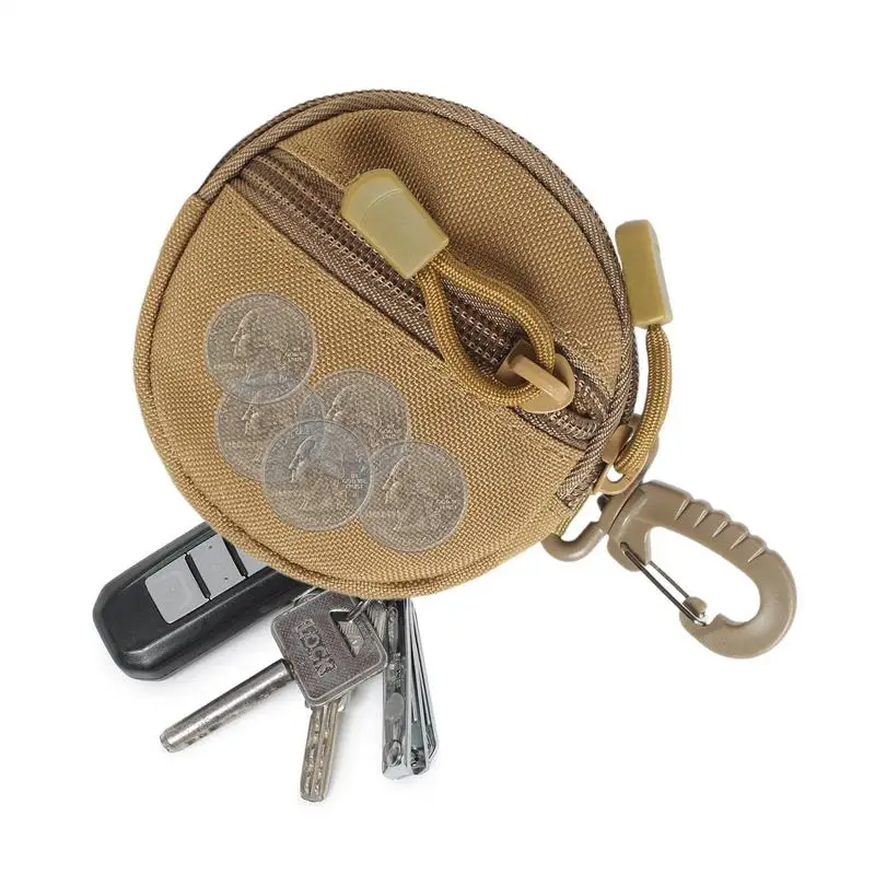 Outdoor Coin Purse Round Cash Holder Earphone Pack Coin Wallet Money Pouch Waist Bag Key Case For Key Headset Lipstick