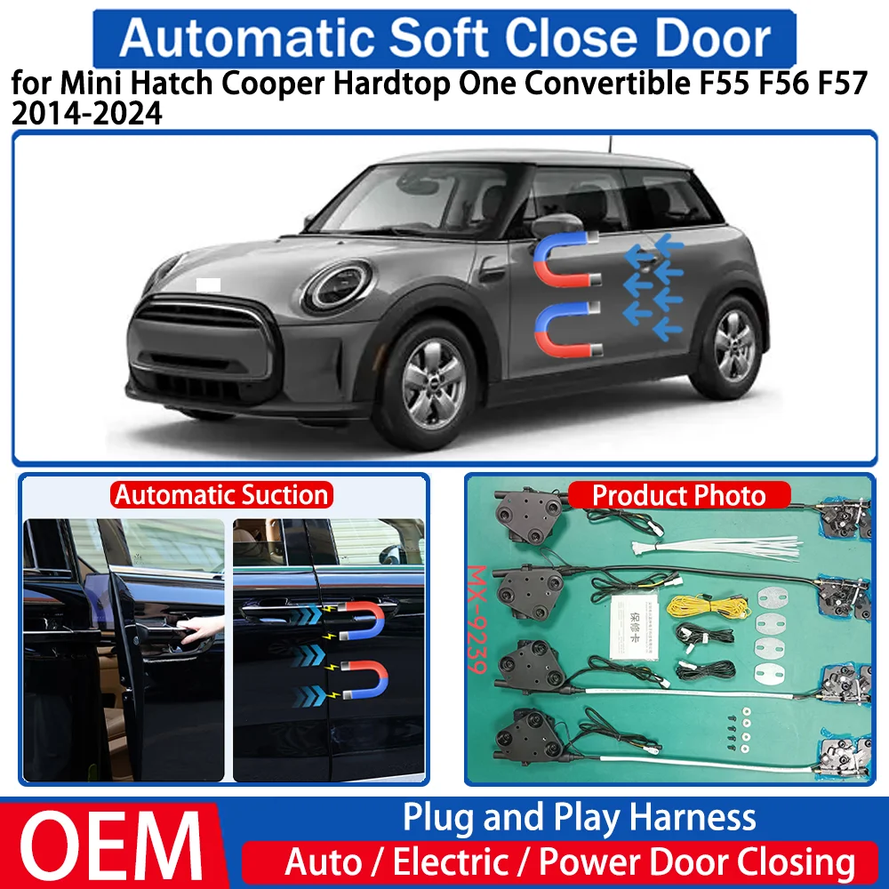 

for Mini Hatch Cooper Hardtop One Convertible F55 F56 F57 2014-2024 Car Automatic Soft Close Door Electric Suction Auto Closing