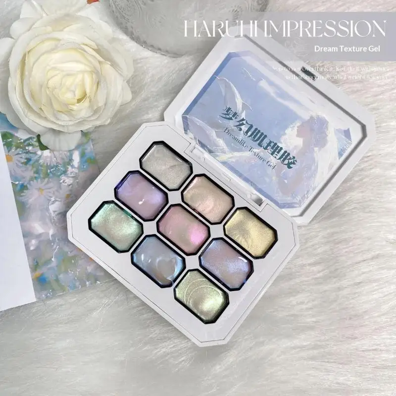 Nail Art Sculpting Gel Palette 1Pcs 9 Colors Fantasy Texture Fast Drying Styling Gel for Nail Art Enthusiasts Gift