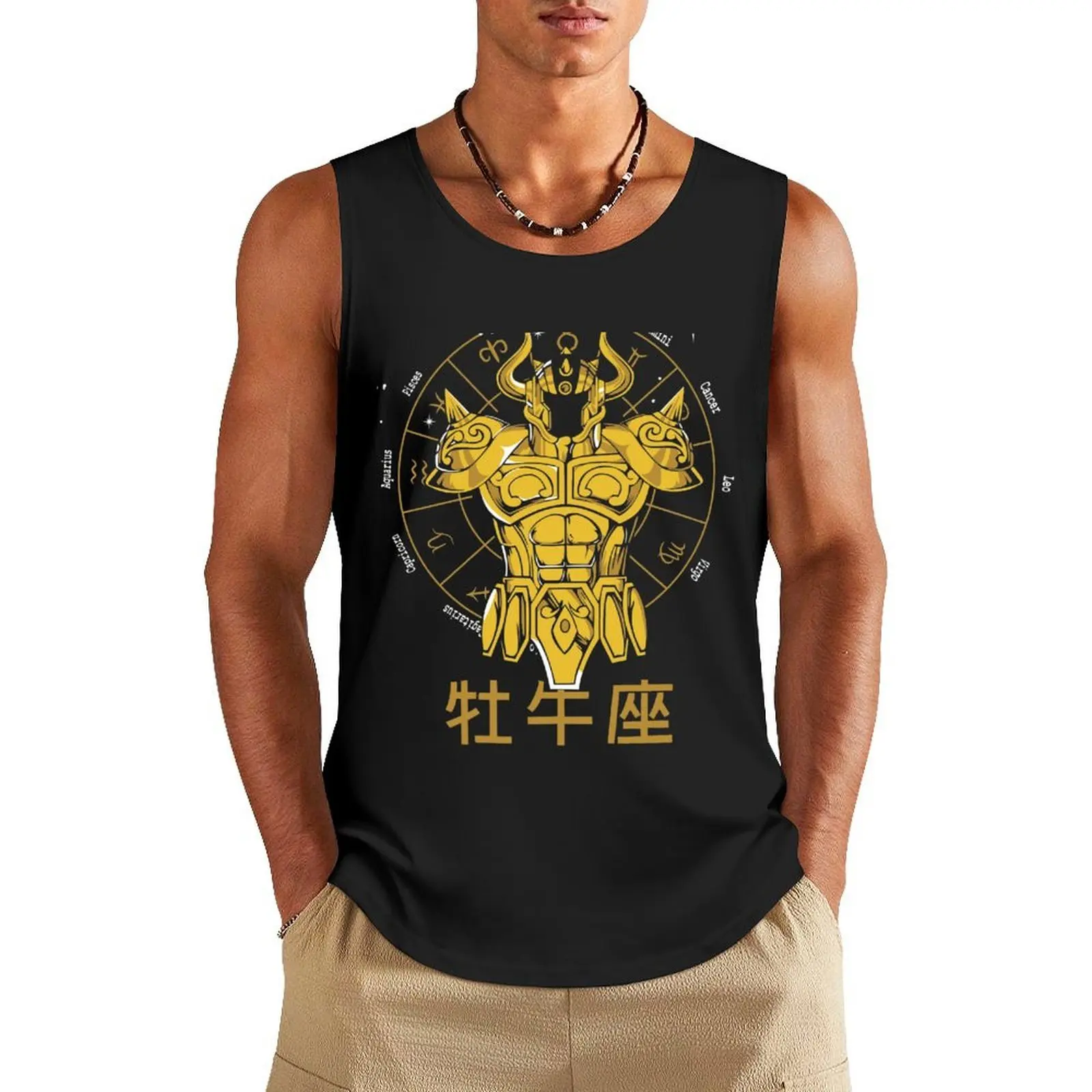 

TAURUS CLOTH - ALDEBARAN GOLD CLOTH SAINT SEIYA Tank Top mens gym clothes Top summer