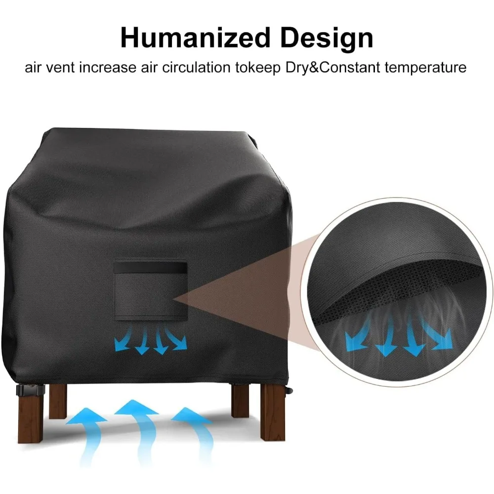 أغطية كراسي الفناء المقاومة للماء من Mrrihand، غطاء أثاث متين للحديقة الخارجية لكراسي الصالة (29 عرض × 30 عمق × 36) #4