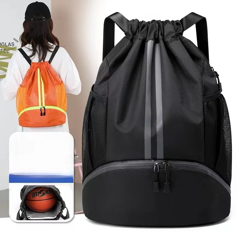 

Dry Wet Separation Sports Drawstring Backpack Waterproof Bag for Swimming Basketball Football Shoes Storage