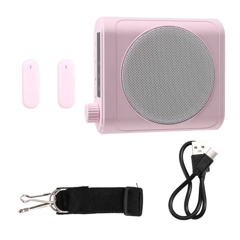 AS95-مكبر صوت لاسلكي صغير مع ميكروفون Lavalier BT مضخم صوت محمول للمعلمين وأدلة جولة المدربين