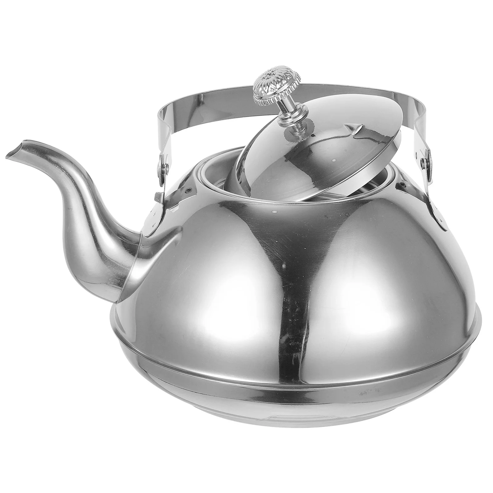

1pc Thickened Stainless Steel Tea Pot With Infuser For Kitchen Induction Cooker Daily Use Wear-Resistant Water Kettle