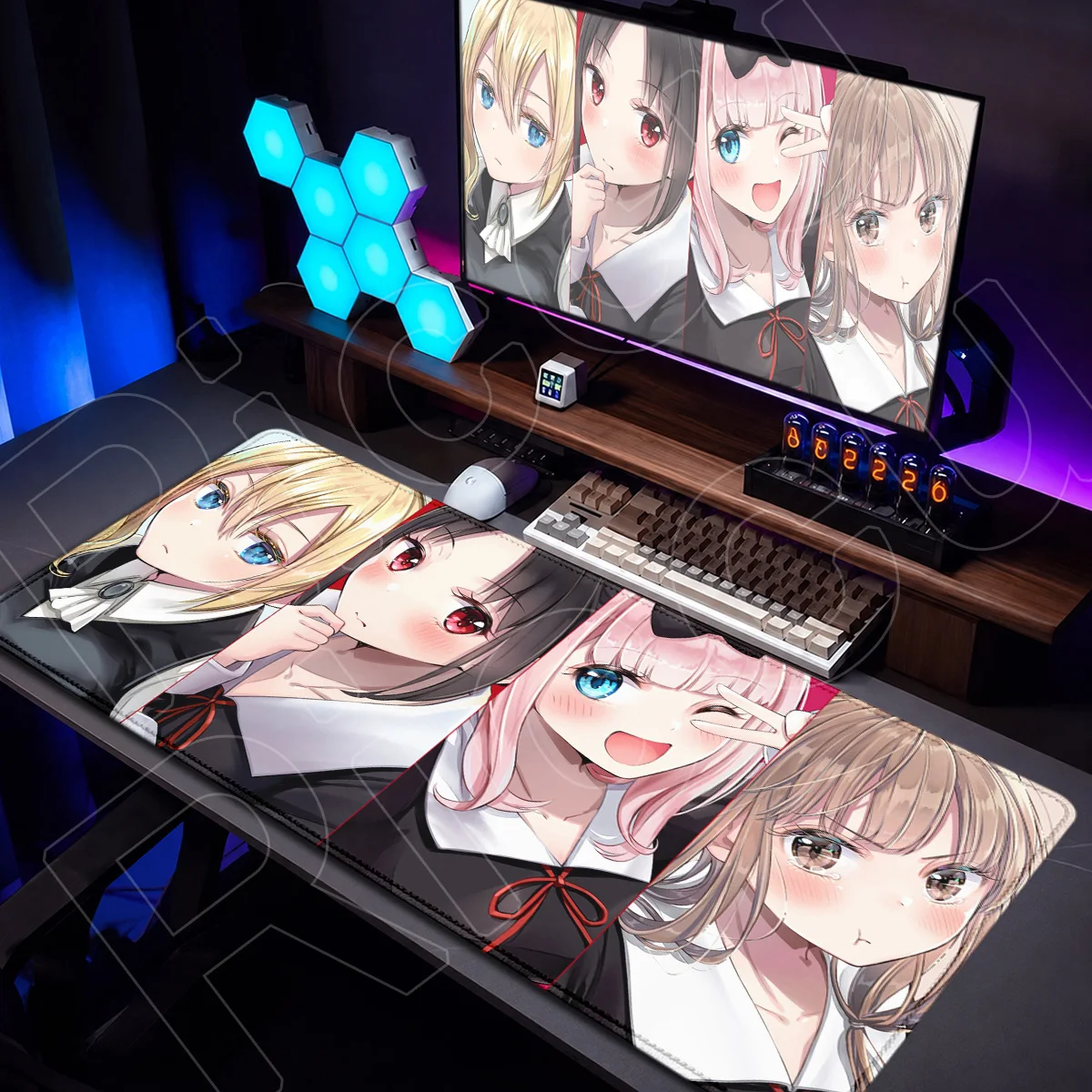 E-sports Gamer Laptop Non-slip Keyboard Desktop Carpet Kaguya Sama Love Is War Kawaii Girl Kaguya Shinomiya Large Anime Mousepad