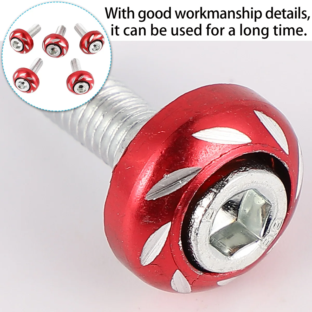 

20Pcs Motorcycle Carving Screw Aluminium Alloy Durable Safe Firm Cool Easy Use for Motorbike Electrocar Modification