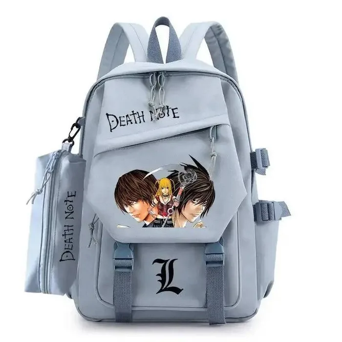

Blue Death Note Desu Noto, школьные сумки для подростков, рюкзаки Mochilas большой емкости для подарка, аниме-игры