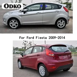 Car PC Material Pillar Post Cover Door Trim Window Molding Sticker Plate 4PCS For Ford Fiesta 2009 2010 2011 2012 2013 2014