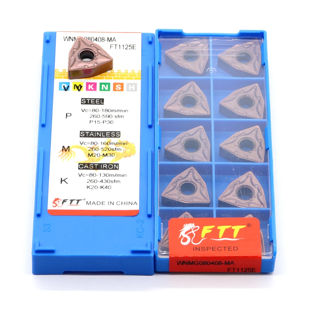 WNMG080408-MA FT1125E كربيد إدراج الخارجية تحول أداة المعادن شفرة نك مخرطة القاطع أدوات WNMG 080404