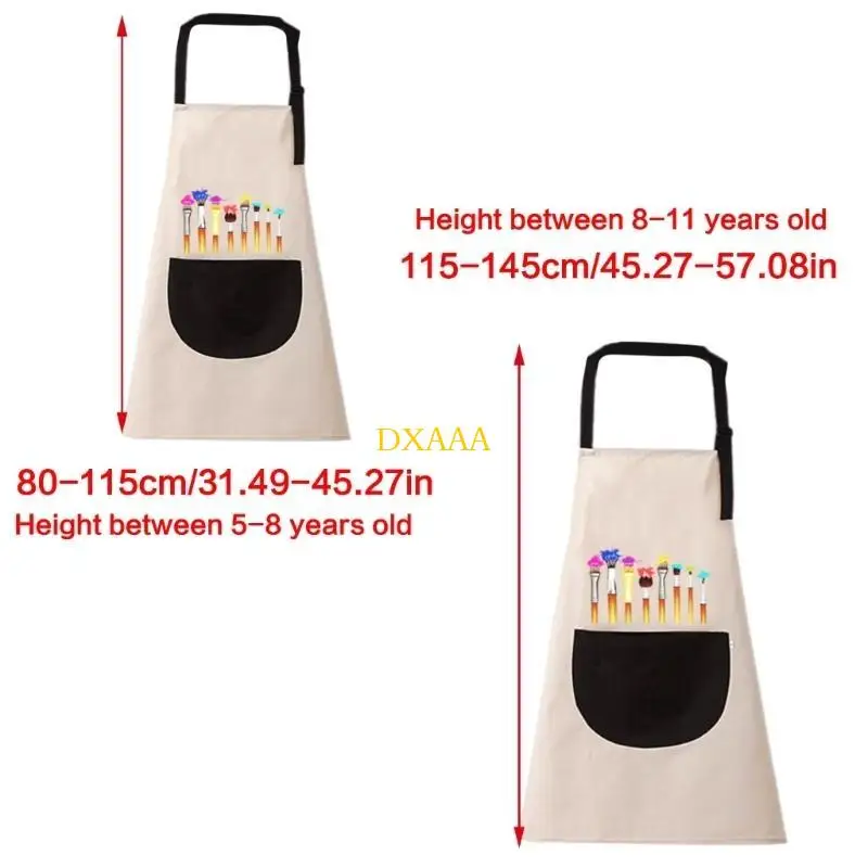 DXAA Childrens Painting Apron with Front Pocket Kid Craft Apron Toddler Cooking Apron - view 6