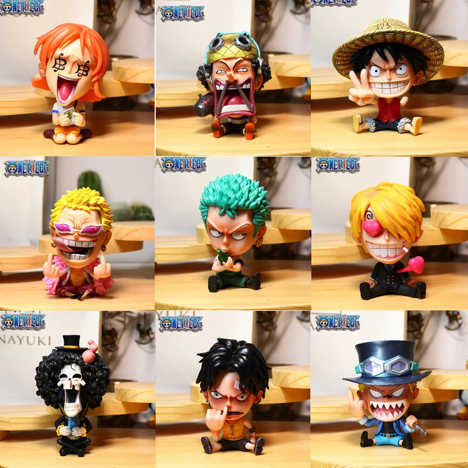 13 Styles One Piece Zoro Luffy Sanji Anime Figure Ver. Robin Nami Brook Chopper PVC Car Decoration Figures Ace RANKY Usopp Model