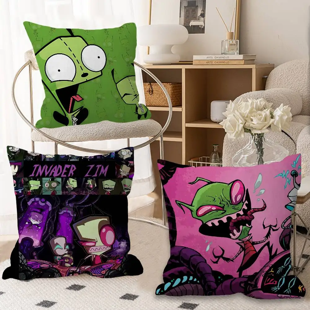 Invader Zim Hippie Pillow Cushion Cover Pillowcase Living Room Sofa Home Decor Customized