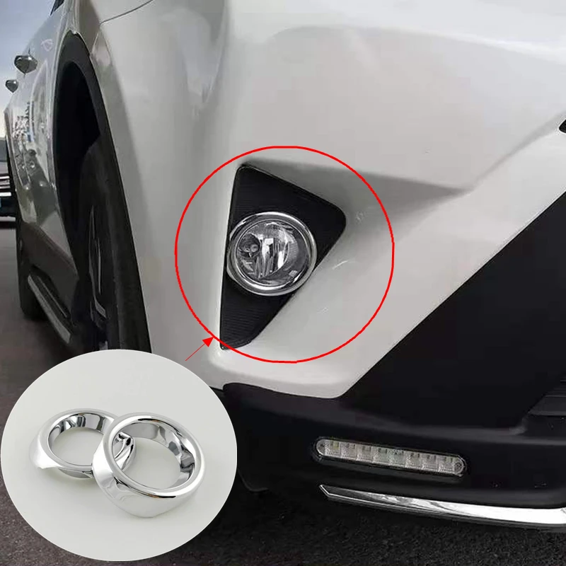 Suitable For Toyota Rav4 RAV 4 2016 2017 2018 Front Headlight Lamp Eyebrow Cover Trim ABS Chrome Car Styling Auto Accessorie