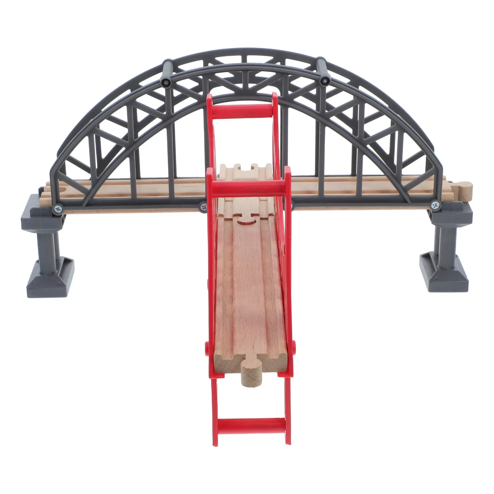 Train Wooden Suspension Bridge Railway Track Accessories Set Creative DIY Railway Bridge Scene Expansion for Kids view 5