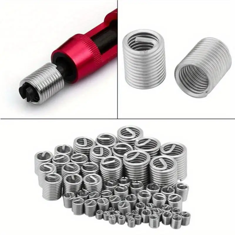 60PCS Steel Wire Screw Repair Kit M3 M4 M5 M6 M8 M10 M12 Stainless Steel Thread Insert Set for Hardware Repair Tools view 5