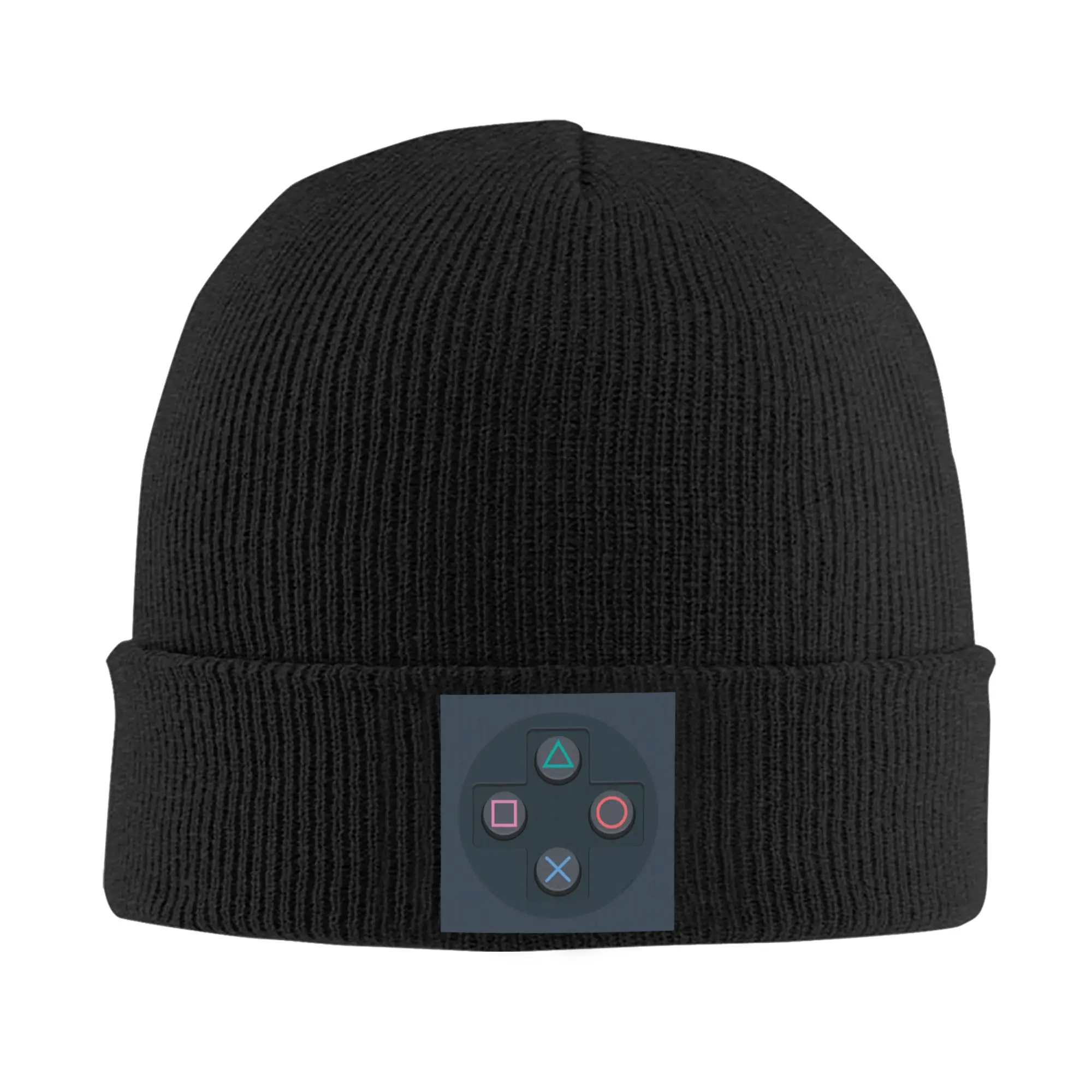 Custom Vintage Gaming Game Controller Buttons Skullies Beanies Caps Street Winter Warm Knitted Hat Adult Video Game Bonnet Hats