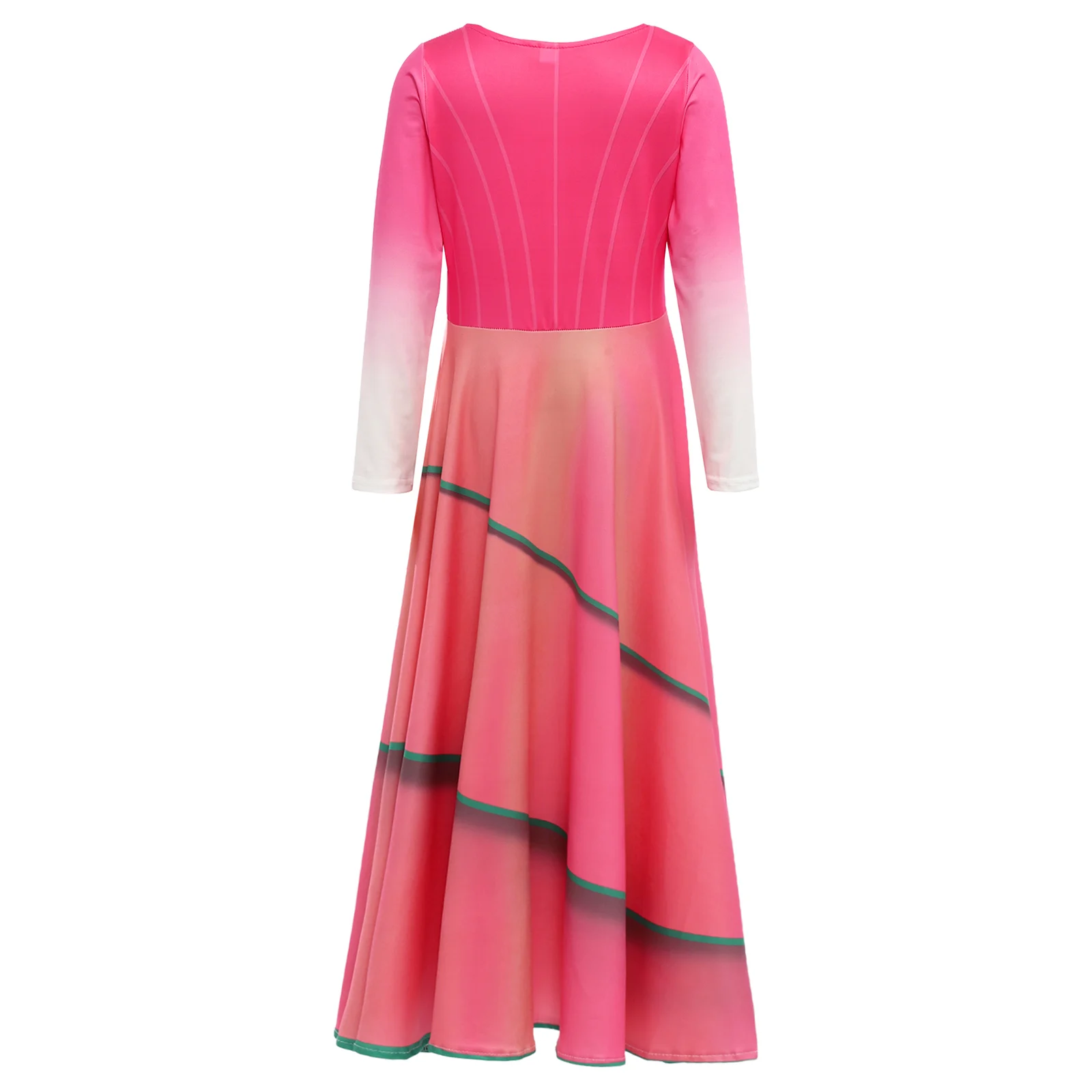 キッズガールズマジックウィッチコスプレ衣装ラウンドネック長袖プリントドレスハロウィンロールプレイパーティーステージパフォーマンス用