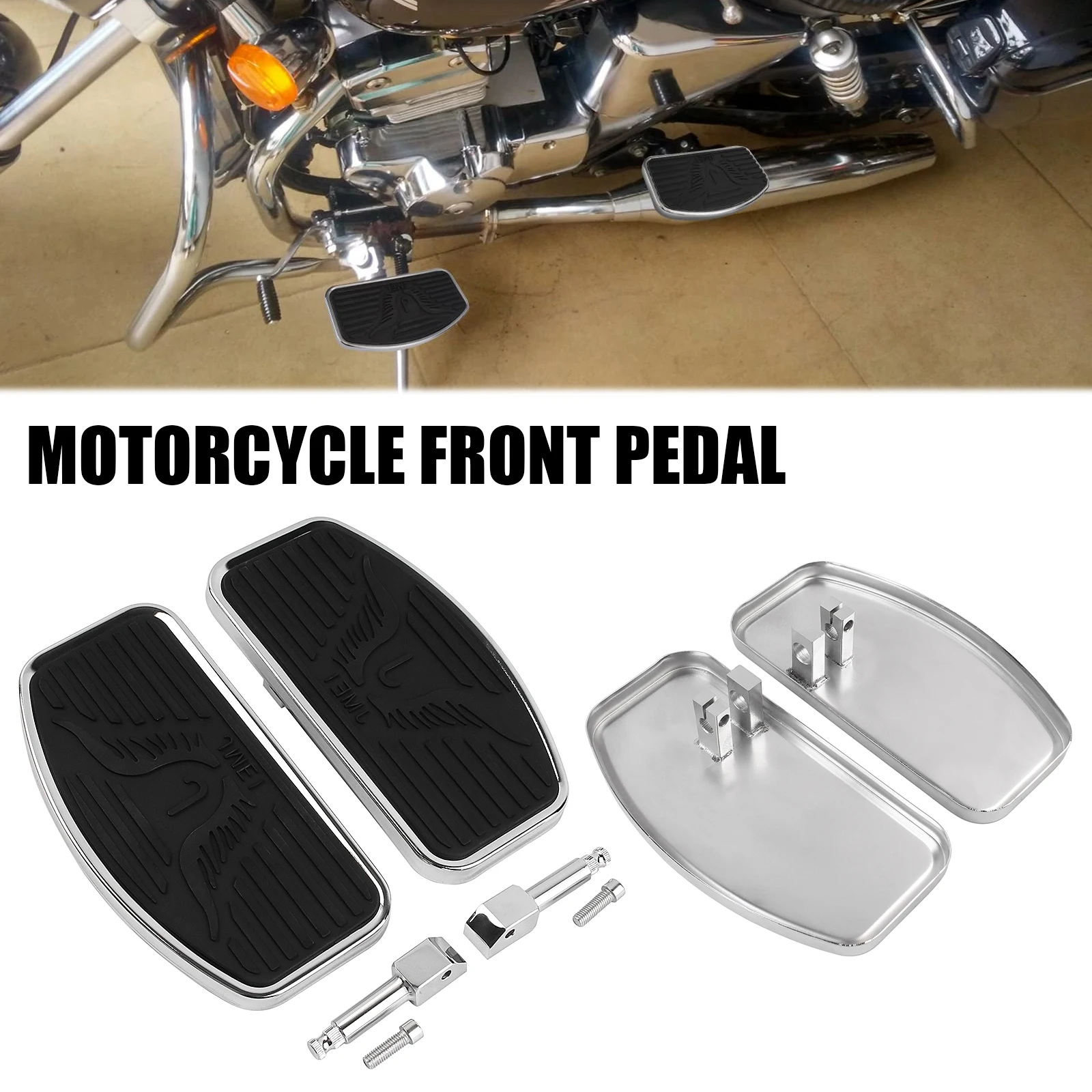 

Motorcycle Accessories Front Foot Pegs Rests Footboards for Kawasaki Vulcan 400 800 VN400 VN800 Classic (24cm)