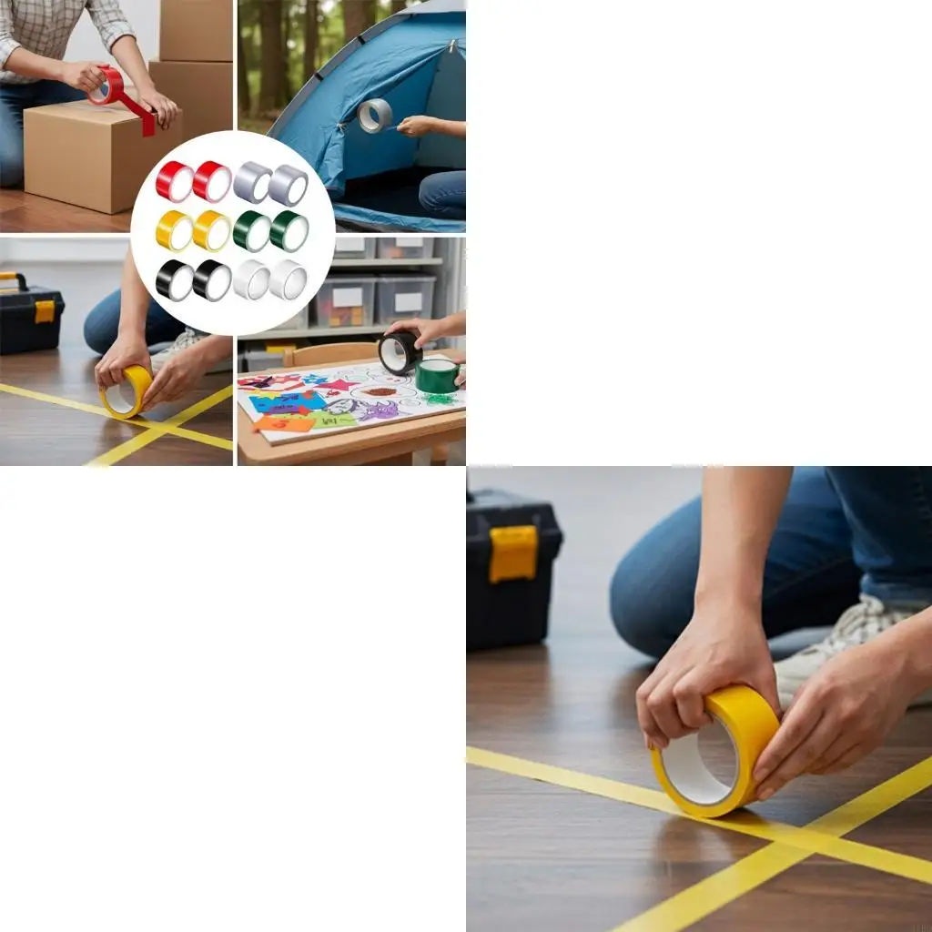   12 Rolls Colored Duct Tape No Residues Strong Adhesive Tape For Indoor Outdoor