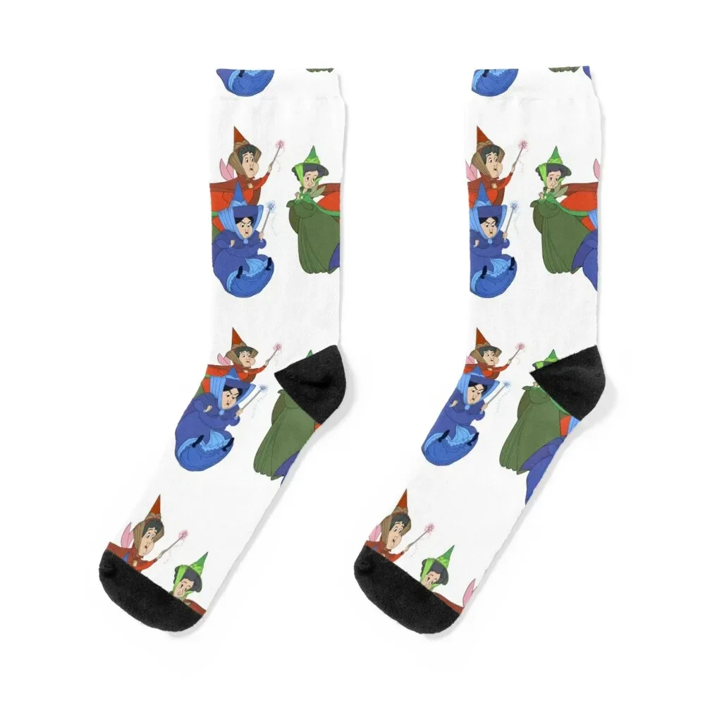 

Sleeping Beauty, Flora, Fauna, and Merryweather Socks designer Toe sports New year's Men Socks Luxury Brand Women's